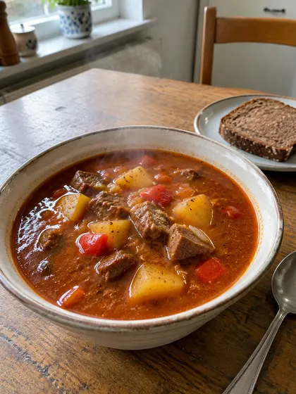 Gulaschsuppe aus der Metzgerschüssel