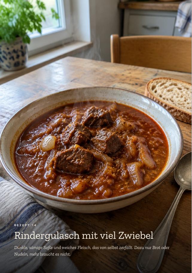 Rindergulasch mit viel Zwiebel